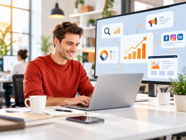Modern Digital Marketing Workspace
